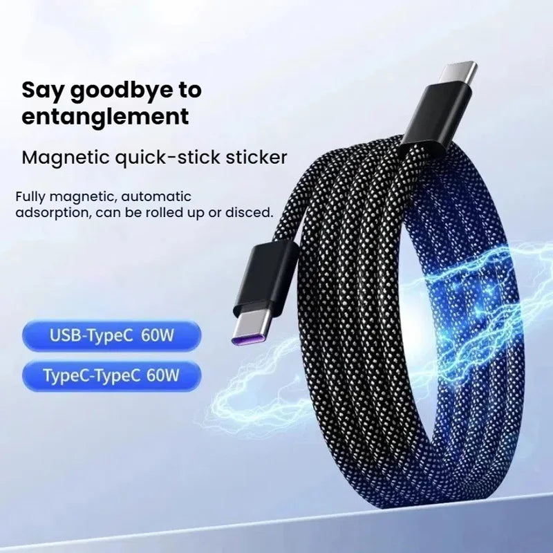 Cablu Magnetic Anti-Încâlcire
 USB C